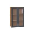 Шкаф верхний со стеклом Сканди 600Н Graphite Softwood / Дуб Вотан