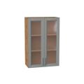 Шкаф верхний со стеклом Сканди 600Н Grey Softwood / Дуб Вотан