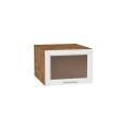 Шкаф верхний горизонтальный с увеличенной глубиной со стеклом Сканди 510 White Softwood / Дуб Вотан