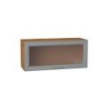 Шкаф верхний горизонтальный со стеклом Сканди 800 Grey Softwood / Дуб Вотан