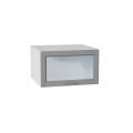 Шкаф верхний горизонтальный с увеличенной глубиной со стеклом Сканди 610 Grey Softwood / Белый