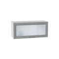 Шкаф верхний горизонтальный со стеклом Сканди 800 Grey Softwood / Белый