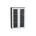 Шкаф верхний со стеклом Сканди 600Н White Softwood / Graphite