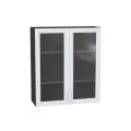 Шкаф верхний со стеклом Сканди 800Н White Softwood / Graphite