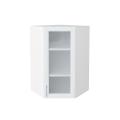Шкаф верхний угловой со стеклом Сканди 590Н White Softwood / Белый