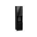 Шкаф пенал под бытовую технику Валерия-М 600Н (для верхних шкафов 920) Чёрный металлик дождь / Graphite