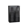 Шкаф верхний со стеклом Валерия-М 600Н Чёрный металлик дождь / Graphite