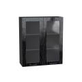 Шкаф верхний со стеклом Валерия-М 800Н Чёрный металлик дождь / Graphite