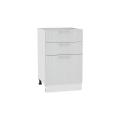 Шкаф нижний с 3-мя ящиками Валерия-М 500 Серый металлик дождь светлый / Белый